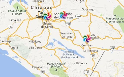 Nota sobre Mapa de Pueblos Mágicos en Chiapas